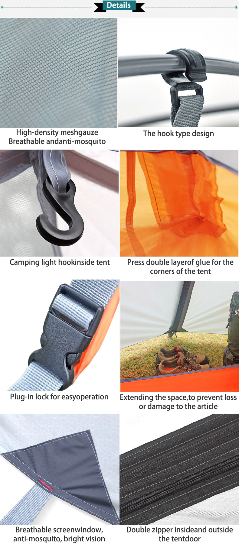Cheap Goat Tents Hewolf 1595 Double Person Two Layers Ultralight Aluminum Poles Waterproof Windproof Camping Tent Beach Barraca Tents 